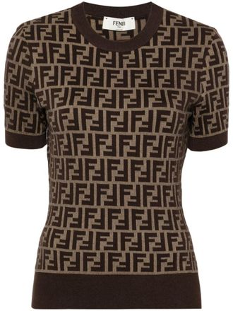 Fendi Brown Round neck Pullover