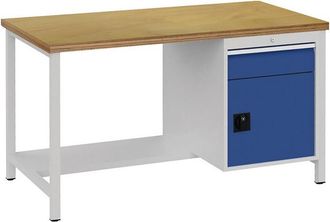 OEM Banco De Trabajo Gris Claro Azul Se&ntilde;al L1500xh859xf750mm Haya Multipl. 40mm 1 Caj&oacute;n 1 Puerta