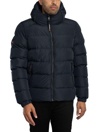 Superdry Sport Puffer Jack Met Capuchon, Blauw