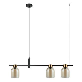 Netlighting Servio Modern Bar Pendant Ceiling Light E14 in Black
