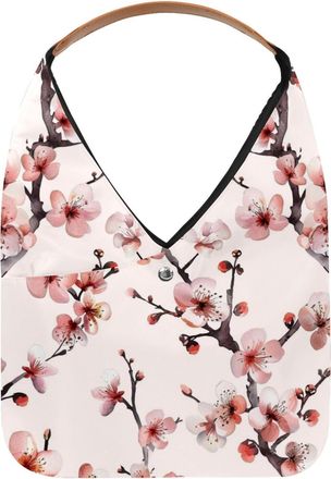 Generic Pretty Peach Blossom Reusable Lightweight Grocery Bags - Foldable Into Compact Pouch, Washable & Sturdy, Multipurpose for Shopping and Travel