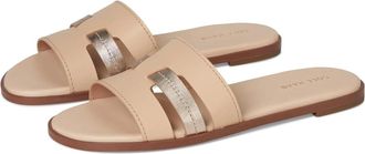Cole Haan Womens Cole Haan Flynn Slotted W34443 Sandals Beige Slip On Slides ZOGG2482