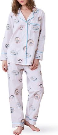 Printfresh Cotton Poplin Pajamas in Pearl at Nordstrom, Size X-Large