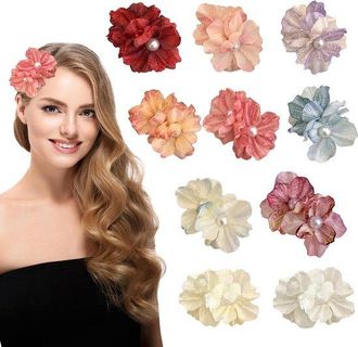 OEM Horquillas Coloridas Con Flores Artificiales, 10 Unidades, Accesorios Para El Cabello Con Forma De Peon&iacute;a Para Mujeres Y Ni&ntilde;as