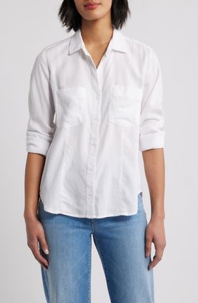 Cloth & Stone Seamed Button-Up Shirt in White at Nordstrom, Size X-Small