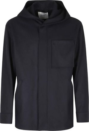 Paolo Pecora Giubbotto Cappuccio Panno Lana - Heren - Zomerjassen - Blauw - L - Wol - Jassen