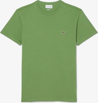 Lacoste Mens Lambs Lettuce 02M Crew Neck T-Shirt in Sage Green Cotton - Size X-Large