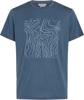 Icebreaker Merino 150 Tech Lite S/S Tee Great Heights Merinoshirt f&uuml;r Herren | blau