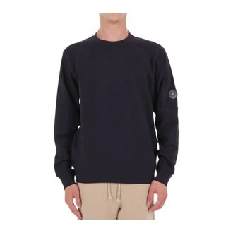 C.P. Company C.p. Company - Diagonal Raised Fleece Crewneck - Heren - Sweatshirts & Hoodies - Blauw - Maat: M Fleece