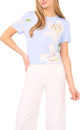 Ted Baker Spencer Floral Short Sleeve Top in Blue Surf at Nordstrom, Size X-Small