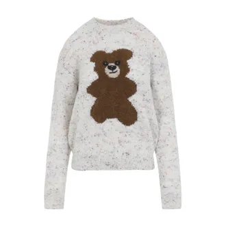 Moschino Dames, Truien, Wit, Maat: XS Wol