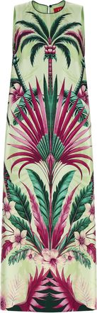F.R.S. For Restless Sleepers Multicolor Silk Long Womens Dress