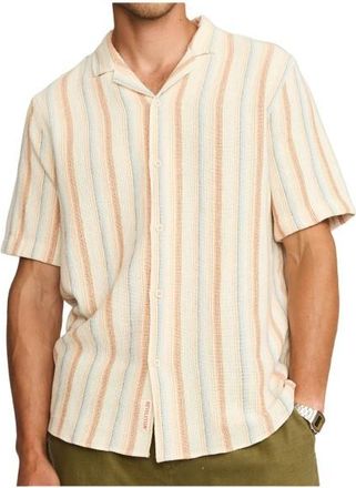 Revolution Cuban Shirt Striped S/S Hemd f&uuml;r Herren | beige
