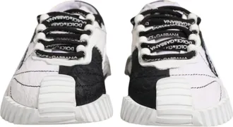 Dolce & Gabbana White Black NS1 Low Top Sneakers Womens Shoes (Pre-Owned)