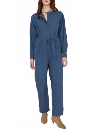 Xirena Kenton Button-Front Jumpsuit In Blue