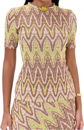 Silvia Tcherassi Varinia T-Shirt In Zigzag Neon