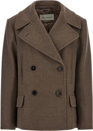 Dries Van Noten Vafel Coat - Dames - Mantel - Bruin - XS - Katoen - Jassen