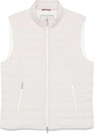 Brunello Cucinelli Witte Nylon Donsjas - Heren - Bodywarmers - Wit - S - Nylon - Jassen