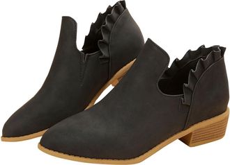 Generic Side Zipper Boots for Women Ankle Boots Short Boots Single Shoes for Ladies Casual Shoes Women Wide Short Boots (Black, 5.5)