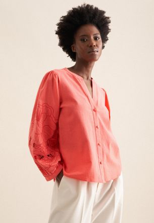 Seidensticker Tunika SEIDENSTICKER Schwarze Rose, Damen, Gr. 40, rosa (lachspink), 65% Baumwolle, 35% Leinen, unifarben, Tuniken Tunika