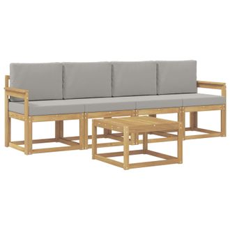 vidaXL Conjunto De Sof&aacute;s De Exterior 5 Pcs Blanco Y Gris Claro Vidaxl