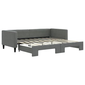 vidaXL Sof&aacute; Cama Nido Tela Gris Oscuro 100x190 Cm Vidaxl
