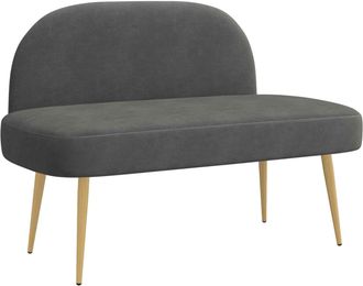 vidaXL Banco Tapizado Con Respaldo Gris Oscuro 110 X 60 X 76 Cm Vidaxl
