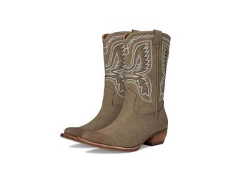Frye and Co. Irlene Short Deco Stitch Cowboy Womens Boots Taupe : 8.5 M, Suede