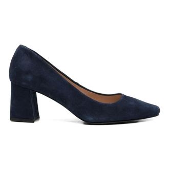 Sergio Moretti Klassieke Blokhak Pomp - Dames - Schoenen - Blauw - Maat: 41 EU Leer