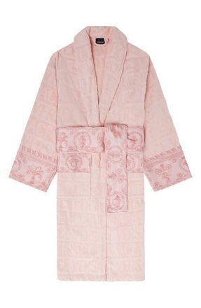 Versace Barocco Terry Robe in Pink Pink at Nordstrom, Size 3X-Large