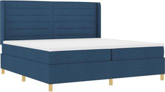 vidaXL vidaXL Box Spring Bed with Mattress & LED Blue 200x200 cm Fabric