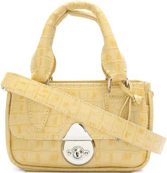 Sarah Chofakian Sarah mini tas met krokodillen-reli&euml;f - Geel