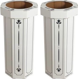 Happimess Fleur 25-Gallon Classic Disposable Corrugated Cardboard Event Trash Can and Recycling Bin in Bridal Ivory at Nordstrom
