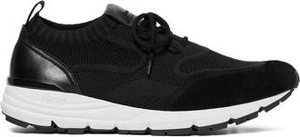 Scarosso Sneakers Robbie in maglia e pelle scamosciata - Nero