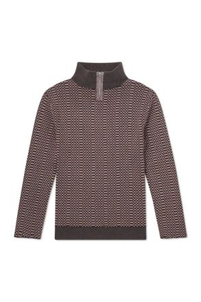 Enfants Riches Deprimes Puke & Cry Intarsia Cotton Half-Zip Sweater