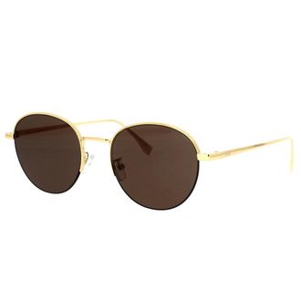 Fendi Round Glamour Sunglasses with Gold Frame