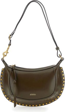 Isabel Marant Tassen, Dames, Groen, ONE Size, Leer, Oskan Moon-GZ Crossbody Bag