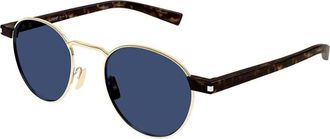 Saint Laurent SL 707 Asian Fit 004 Mens Sunglasses Gold Size 49 - Free RX Lenses - Free RX Lenses