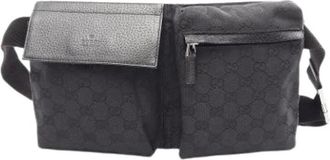 Gucci Pre-owned Canvas Fanny Pack - unisex - Vintage Heuptassen - Zwart - ONE Size - Leer - Vintage