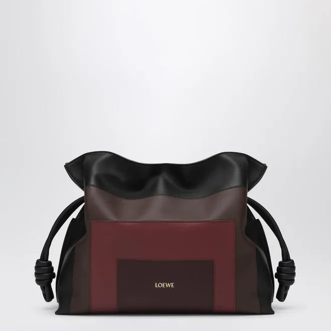 Medium Flamenco Clutch bag Black/Burgundy