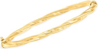 Ross-Simons Italian 14kt Yellow Gold Oval Twisted Bangle Bracelet