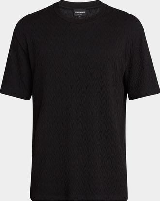 Giorgio Armani Mens Raised Chevron T-Shirt