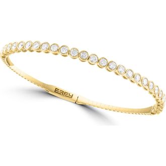 Effy 14K Gold Plated Sterling Silver Lab Grown Diamond Bangle Bracelet at Nordstrom Rack, Size 7.5