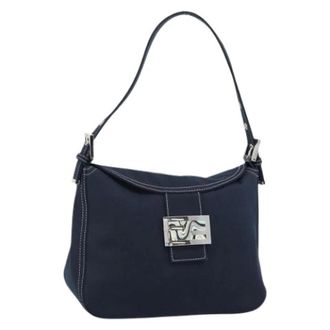 Fendi Pre-owned Vintage Canvas Shoulder Bag - Dames - Pre-owned - Blauw - Maat: ONE Size