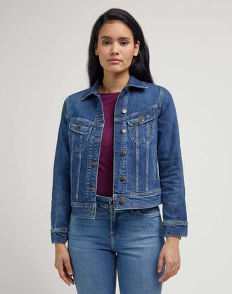 Lee Jeansjacke LEE Lee Jeansjacken Rider Jacket, Damen, Gr. XS, blau, Obermaterial: 67% Baumwolle CO. 32% Lyocell CLY. 1% Elasthan EL., Jacken Jeansjacke
