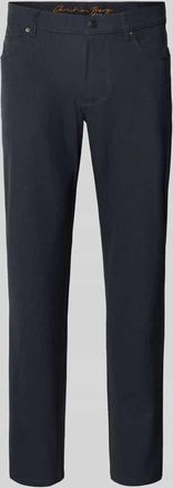 Christian Berg Regular Fit Hose mit Eingrifftaschen in Marine, Gr&ouml;&szlig;e 32/34