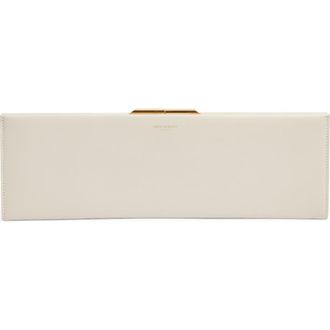 Saint Laurent Large Midnight Leather Clutch in Blanc Vintage at Nordstrom