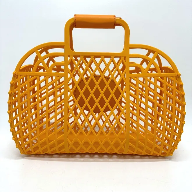 Orange Plastic Leather Baguette Bag (Pre-Owned)