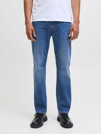 Jack & Jones Straight-Jeans JACK & JONES JJICLARK JJORIGINAL SQ 2, Herren, Gr. 30, L&auml;nge 34, blau (blau, denim), Denim/Jeans, Obermaterial: 76% Baumwolle, 22% Poly