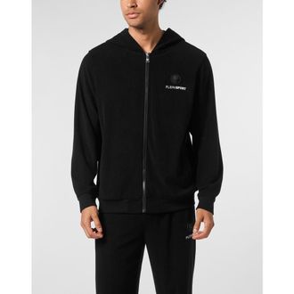 Plein Sport Sponge Hoodie Sweatjacket Men in Black at Nordstrom, Size Xxx-Large Eu